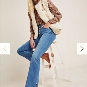 Pilcro and the Letterpress Blue Flare Wide Leg Jeans